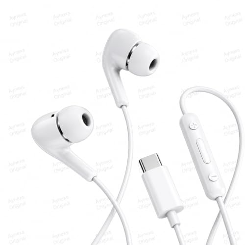 Image of Original Wired Earphone Compatible with XIAOMI Type-C in-Ear Earphones with 12.4mm Drivers, HD Microphone, and IP54 Dust & Water Resistance (White)