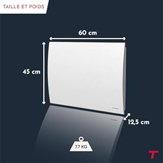THOMSON - Radiateur électrique fixe à inertie sèche céramique avec thermostat interchangeable 1000W THOMSON CLEO horizontal blanc