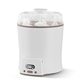 Sterilisator für Babyflaschen, 2 Ebenen elektrischer Dampfsterilisator für 6 Flaschen und Schnuller, 4-in-1-Sterilisator für Babyflaschen, Beißspielzeug, Milch- und Speisenwärmer