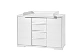 Schardt - Wickelkommode Maxx Weiß - 100 x 126 x 53cm (HxBxT) - inkl. 2 Türen und 4 Schubläden