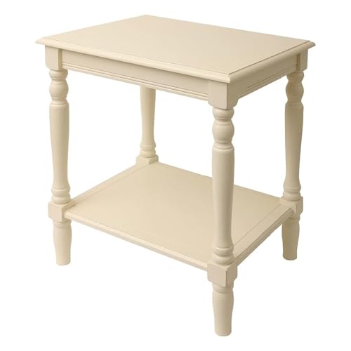 Image of Decor Therapy Simplify Oak Wood Accent Storage Shelf End Table, Traditional Style, Antique White - (24 inch x 19.5 inch x 15.75 inch)