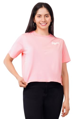 Image of ASTRAPE & BRONTE Oversized Printed Ladies T-Shirt - Virgin Cotton, Puff Print, Casual Wear - Comfortable, Trendy Graphic T Shirt