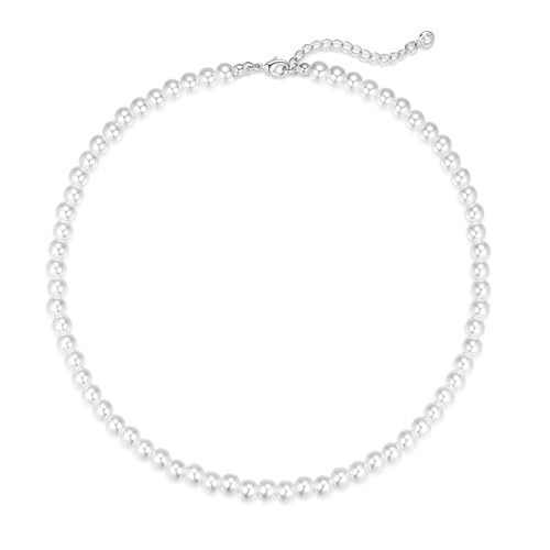 Image of Zeffy Pearl Necklace 4MM /6MM /8MM Dainty Round Imitation Pearl Choker Necklace Wedding Pearl Necklace Delicate Jewelry for Women Simple Bridesmaid Jewelry Gifts