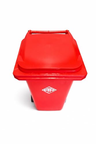 Image of OTTO Plastic Manual-Lift Garbage Waste Dustbin with Wheels 120 Ltr Red