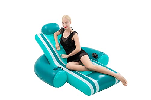 image for Sloosh Inflatable Pool Lounger, Heavy Duty Comfortable Pool Float, Lak