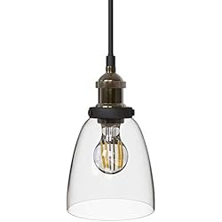 Lampara Antigua Techo Venta B.K.Licht Lámpara de techo colgante de una llama, estilo vintage, requiere bombilla E27 LED, max. 60 W, 230 V, índice de protección IP20, color latón y cristal
