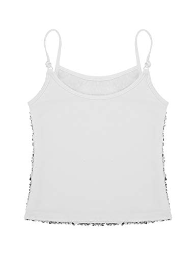 Kaerm Big Girls Sparkly Sequins Tank Top Camisole with Adjustable Straps for Jazz/Hip Hop/Street Dance4