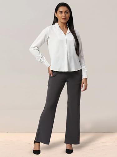 Image of Modern Women's High-Rise Loose Fit Casual Boot Cut Trousers