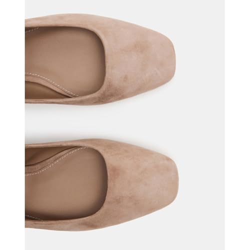 Suede Leather Ballet Flats Shoes for Women Cute Square Toe Slip On Mary Jane Flats Comfy Ballerina Flat Shoes Causal Daily Shoes with Strap4