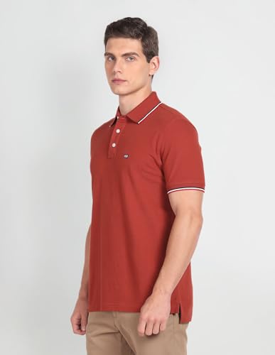 Image of Arrow Sport Men Regular fit Cotton Solid Short Sleeves Polo Shirt