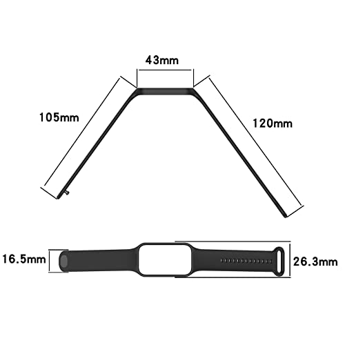 Correa compatible para Xiaomi Redmi Band 2 silicona negra miniatura 7