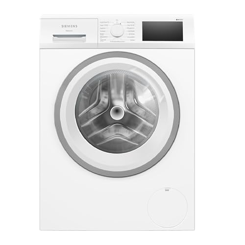 Siemens WM14N127 Waschmaschine iQ300, Frontlader mit 8kg Fassungsvermögen, 1400 UpM, speedPack L, smartFinish, Outdoor-Programm, LED-Display, Weiß, 60cm
