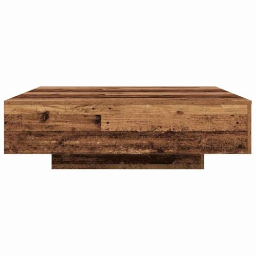 Frdhee Kleiner Couchtisch Sofa Beistelltisch,Couchtisch Altholz 100 x 100 x 31 cm Holzwerkstoff,Sofatisch für Wohnzimmer,Schlafzimmer – Bild 7