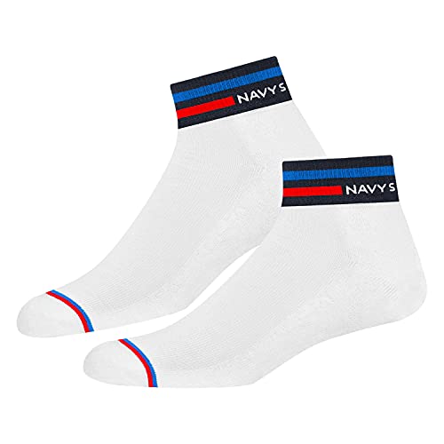 NAVYSPORT 4 Pairs Ankle Socks Men Women Sports Cotton Running Trainer Socks Multipack Pack of 4