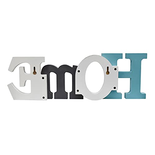 E-View Wooden Letters Sign Decorative Wood Block Signs Freestanding Word Cutout Distressed Teal Sign For Shelf Table Mantle Hanging Ornament Rustic Home Decor (Home) #TOP4
