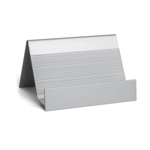 Porte-cartes de visite en aluminium argenté : lot de 2 étuis rigides - 2