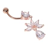 LRXIYODE Bauchnabelpiercing mit Wasserfall Anhänger Elegantes Bauchnabelring Schmuckstück für Frauen Vielseitig Einsetzbar für Jede Gelegenheit