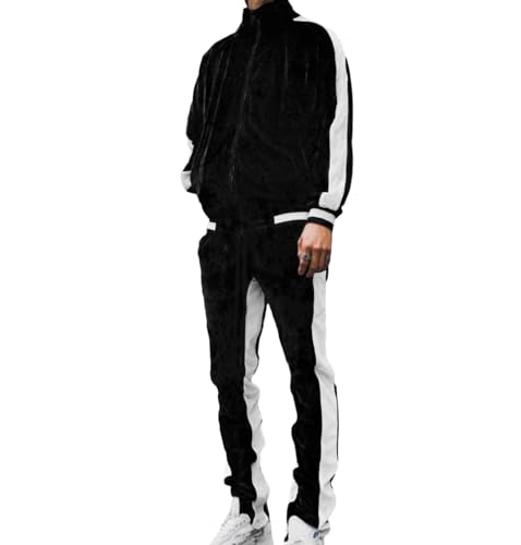 Amazon.com: KISSQIQI Velour Tracksuit Mens 2 Piece Velvet