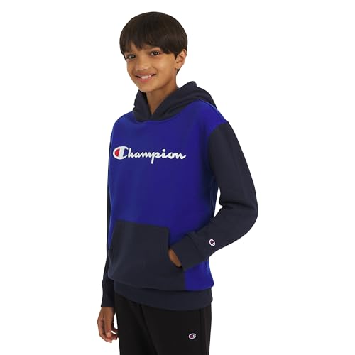 Champion Boys Fleece Hoodie Color Block Hooded Sweatshirt with Kangaroo Pockets and Ribbed Cuffs - image 2