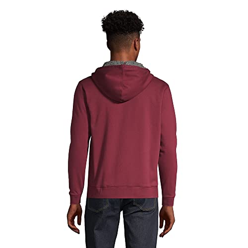 Lands' End Men s Serious Sweats Full Zip Sherpa Hoodie Rich Burgundy Regular Large2