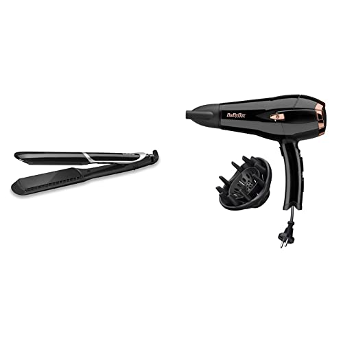 Lisseur plaques larges et sèche-cheveux rétractable BaByliss ST397E D373E antistatique