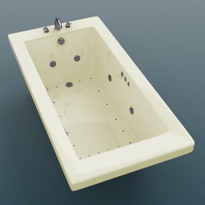 3272VNDL Guadeloupe 72" x 23" Rectangular Salon Spa Drain Location: Right, Finish: Biscuit, Trim Finish: Polished Chrome