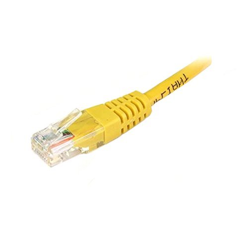 15' FT CAT5e Patch Cord Cable Yellow UL RJ45 24 AWG Copper