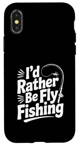 I'd Rather Be Fly Fishing �ʔ����A���O���[���[���A �X�}�z�P�[�X iPhone X/XS �p