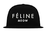 Manufactured in Berlin TRVPPY 5 Panel Snapback Cap Modell Feline Meow, Weiß-Schwarz, B610