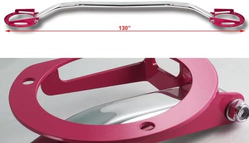 Aluminum JDM Polished Front Upper Tower Brace Strut Bar Compatible with 2008-2014 Subaru Impreza WRX STI, 2009 2010 2011 2012 2013 (Pink)