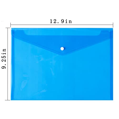 Zfyoung Plastic Envelopes Poly (Pack Of 8) 8 Colors Plastic Envelope Folder, Snap Closure Plastic Envelopes, Poly File Folder, A4 Size, For Home Office School Organization(Size 12.9 X 9.25 Inches) #TOP4