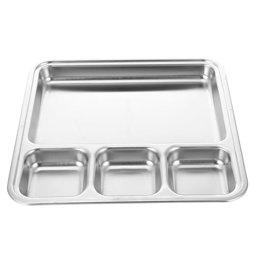 ERINGOGO ステンレス製格バーベキュープレート 材質耐久性 食事保存保湿 多機能仕切り皿 ダイエット向け調理補助用