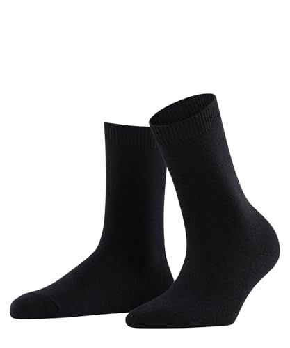 FALKE Women's Cotton Touch Socks, Breathable, Cotton, Crew Length, Classic Trouser Sock, Lightweight, Trendy Clothing, Black (Black 3009), 8-10.5, 1 Pair