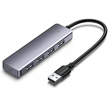 EloBeth 4-Port USB 3.0 Hub, Ultra-Slim Data USB Hub with 2 ft Extended Cable [Charging Not Supported], for MacBook, Mac Pro, Mac mini, iMac, Surface Pro, XPS, PC, Flash Drive, Mobile HDD