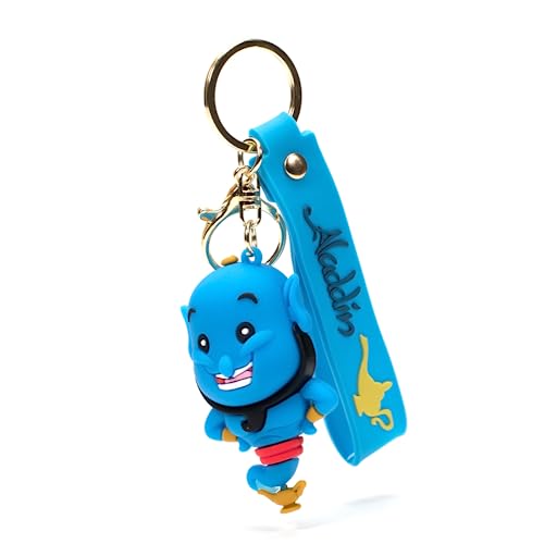 Daiyamondo Premium Famous Blue Jinni Silicon 3D Rubber Keychain With Long Ribbon Perfect for Bag Charm, Car & Bike Gifting & Anti-Rust