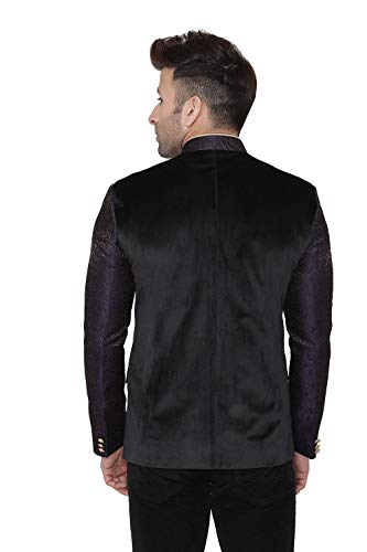 Image of WINTAGE Men's Jacquard Grandad Bandhgala Coat Nehru Modi Blazer : Multiple Colors