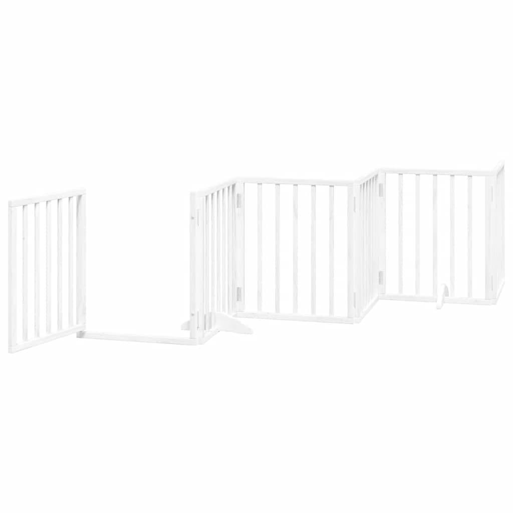 Puerta plegable para perros de madera de álamo de 750 cm, 15 piezas, con puerta, independiente, ideal para cañones de perros, parque para cachorros, valla de jardín, protección y seguridad en