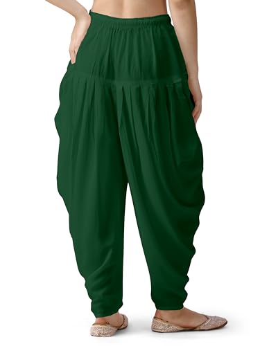 Image of Mehrang Loose Fit Rayon Dhoti Pant for Women Patiala Slawar Bottom Wear Harem Pants, Waist Free Size (26 Inch to 38 Inch)