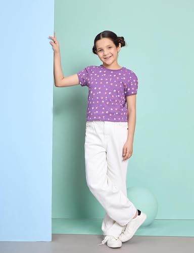 Image of Amazon Brand - Symbol Girls 100% Cotton Graphic Printed Half Sleeves Regular fit T-Shirt