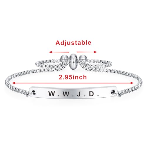 Jzxwan WWJD Bracelet Gifts What Would Jesus Do Link Jewelry for Women2