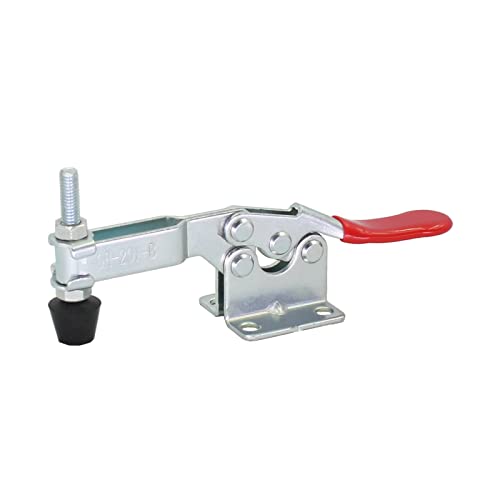 Cn-Bogong GH-201-B Hold Down Toggle Clamps Woodworking Latch Antislip Red Hand Tool Holding Capacity Antislip Horizontal Heavy Duty Toggle Clamp 201B 198Lbs Quick Release Tool thumb #2