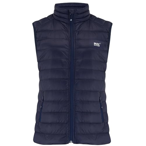 Mac in a Sac Womens Alpine Packable Down Vest - Lightweight 600 Fill Power Insulated Puffer Vest with Zip Pockets - Navy - 12