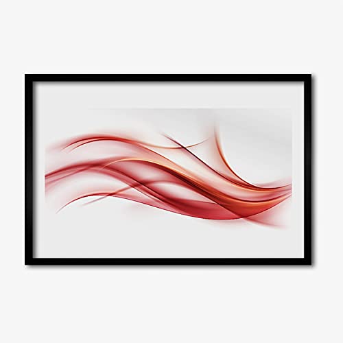 Affiche encadrée murale 60x40 cm salon cadre en MDF image photo abstraction rouge Tulup