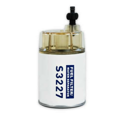 S3227 18-7922 Fuel Filter Marine Water Separator with Clear Bowl Assembly Compatible with Marine Outboard Motor Replaces 9-37882 320R 490R-RAC-01 18-7922 18-7922-1