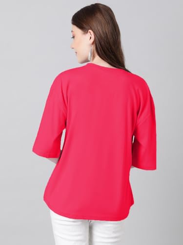 Image of KOTTY Women's Cotton Blend Solid Oversized T-Shirts