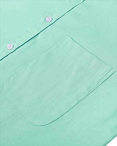 Alimens & Gentle Mens Solid Oxford Shirt Long Sleeve Dress Shirt Work Casual Button Down Shirts with Pocket