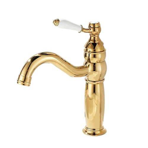 Robinet de salle de bain vintage en laiton massif doré pour un design élégant