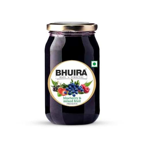 Image of Bhuira Blueberry and Mixed Fruit Preserve - 240g | All Natural Jam - No Added Preservatives, Artificial Colours | Handmade Himachal Vegan Spread | Breakfast Toast Dessert | Guilt-Free