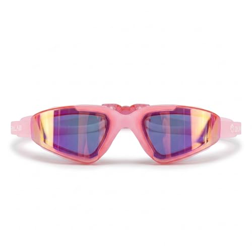 Image of BURNLAB Kids Mirrored Lens Swimming Goggles for Pool and Outdoor Swimming, Adjustable Fit, kids Boys and girls (pink)