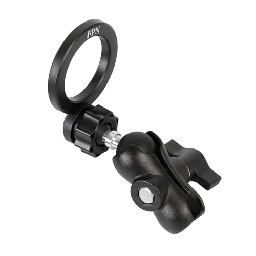 FPN Magnetic Phone Holder Base for RAM Mounts 1 (25mm) Ball Mount with Short Aluminum Alloy B Size Double Socket Arm Compatible with Magsafe iPhone 17/16/15/14/13/12 Series